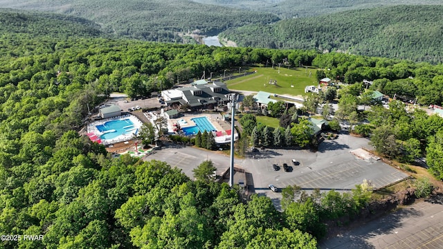 380 Falling Waters Blvd, Lackawaxen, PA 18435 - aerial view of a heavily wooded area and a pool area