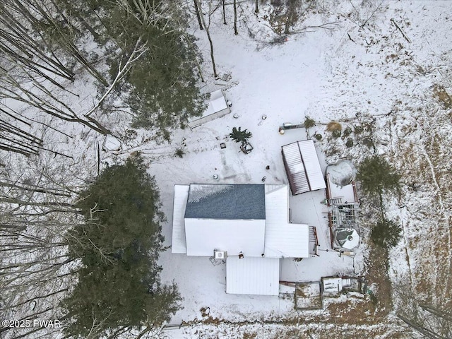 view of snowy aerial view