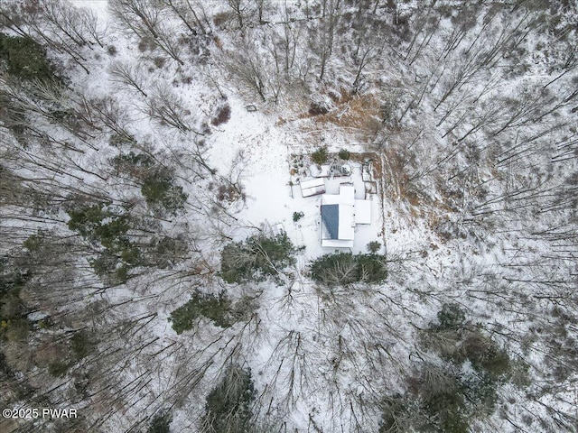 view of snowy aerial view