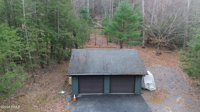 view of garage