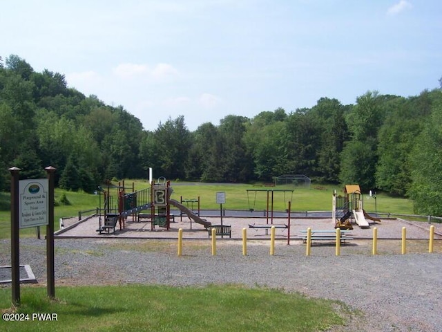 view of play area with a lawn