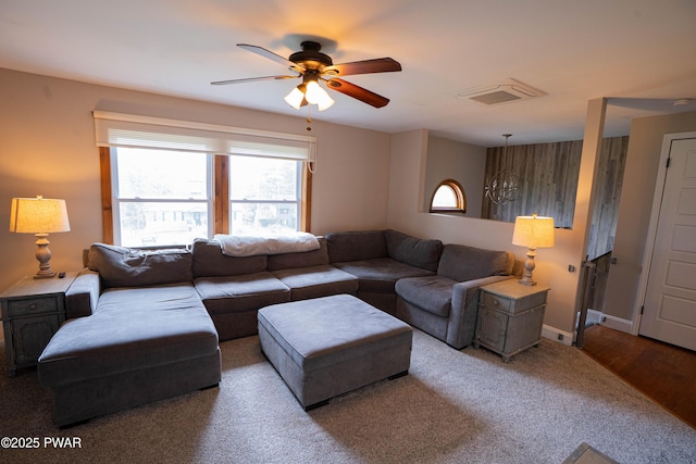 28 Woodcrest Ln, Lake Ariel, PA 18436 - carpeted living room with ceiling fan