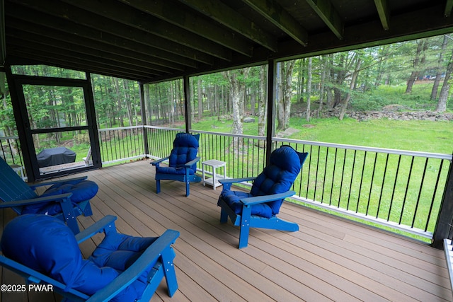 28 Woodcrest Ln, Lake Ariel, PA 18436 - wooden terrace with a yard