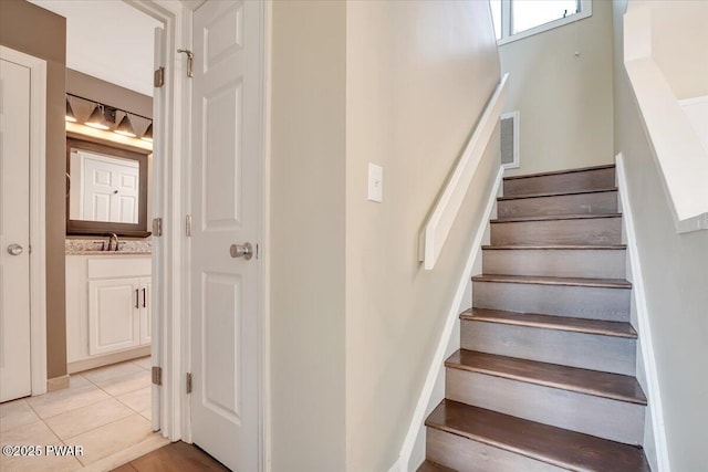 134 Laurel Hill Dr Unit 102, Greentown, PA 18426 - stairway featuring tile patterned floors and visible vents