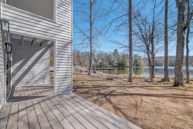 134 Laurel Hill Dr Unit 102, Greentown, PA 18426 - wooden terrace featuring a water view