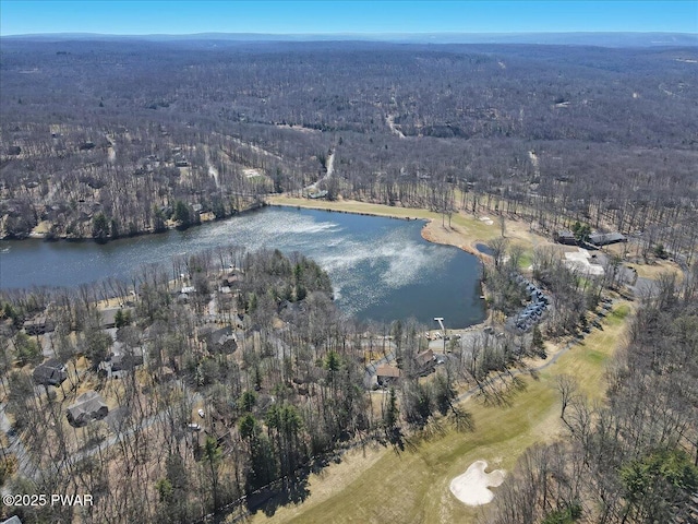 134 Laurel Hill Dr Unit 102, Greentown, PA 18426 - bird's eye view with a water view, a view of trees, and golf course view
