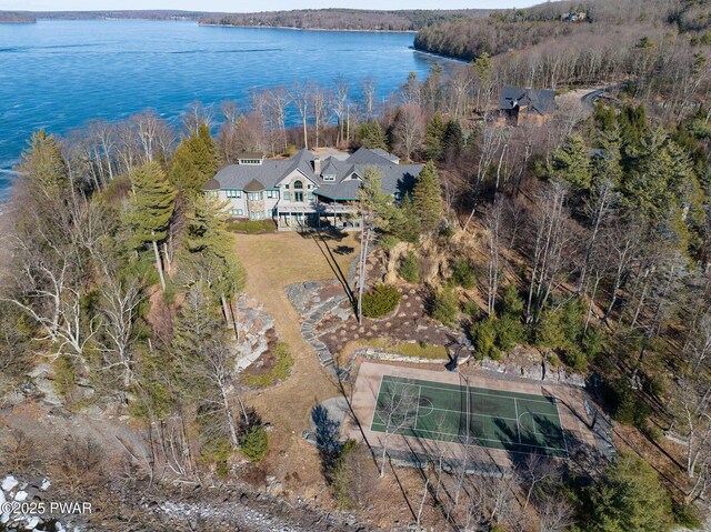 130 Calico Ct, Paupack, PA 18451 - birds eye view of property featuring a water view