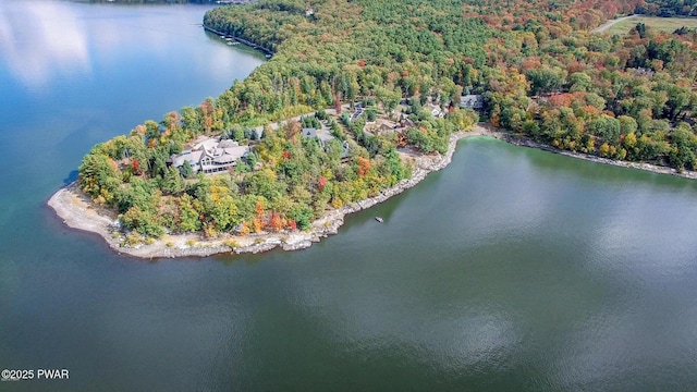 130 Calico Ct, Paupack, PA 18451 - aerial view featuring a view of trees and a water view