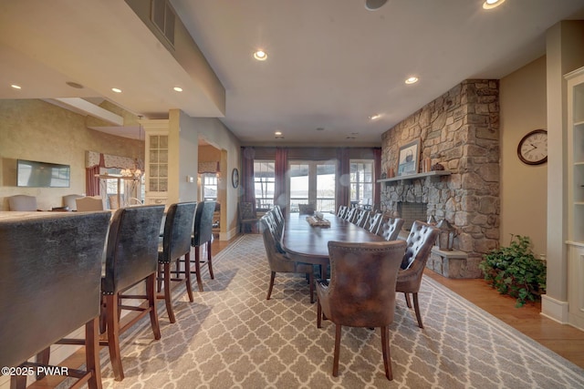 130 Calico Ct, Paupack, PA 18451 - dining space featuring recessed lighting, wood finished floors, visible vents, and baseboards