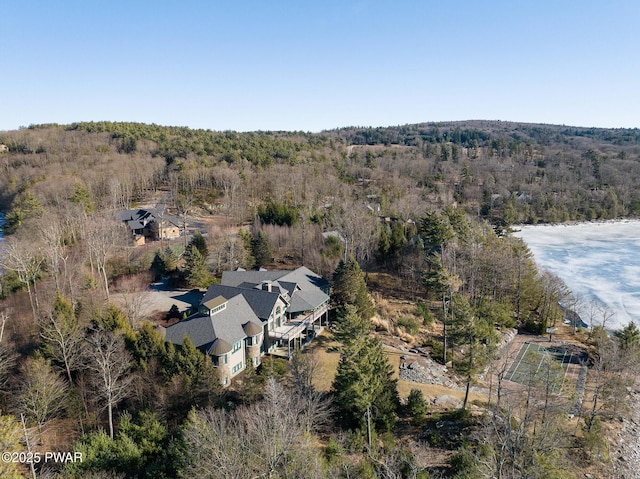 130 Calico Ct, Paupack, PA 18451 - birds eye view of property featuring a wooded view