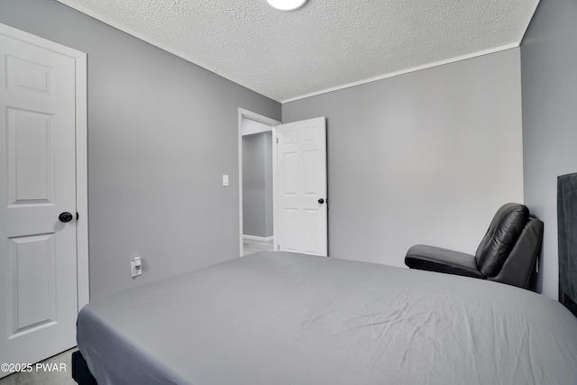 bedroom with a textured ceiling