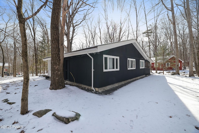 view of snow covered structure