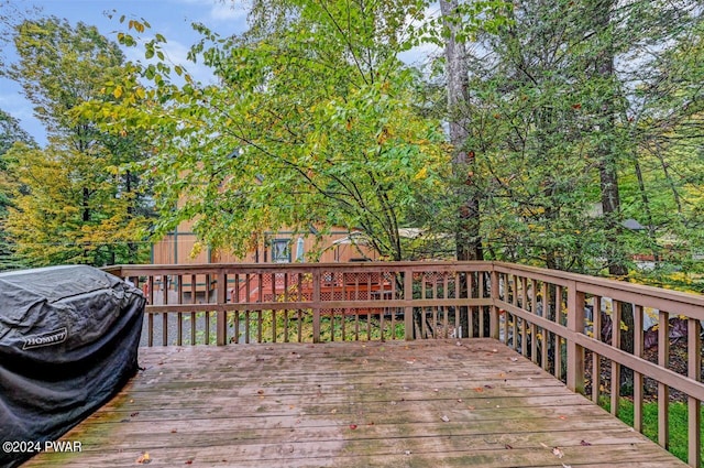 deck featuring grilling area