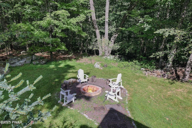 1706 Windemere Ct, Lake Ariel, PA 18436 - view of green lawn featuring an outdoor fire pit