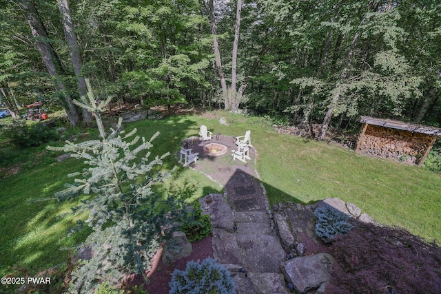 1706 Windemere Ct, Lake Ariel, PA 18436 - view of grassy yard featuring a fire pit
