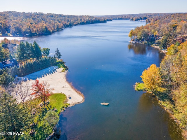 1706 Windemere Ct, Lake Ariel, PA 18436 - aerial view of a large body of water and a heavily wooded area