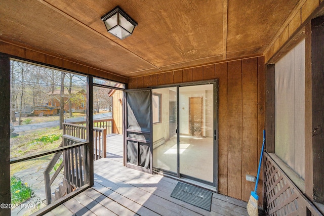 view of unfurnished sunroom