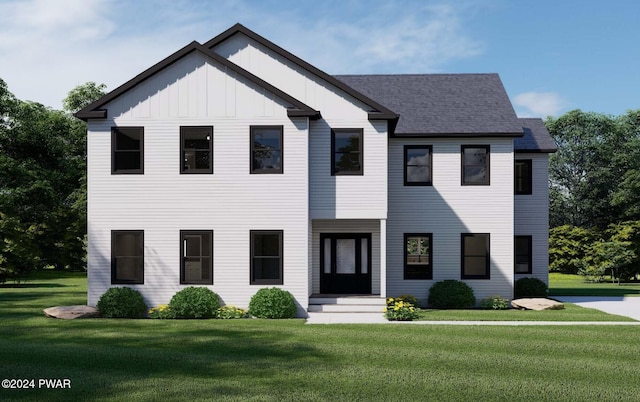 view of front of house featuring a front lawn