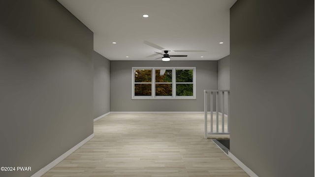 hall with light hardwood / wood-style flooring