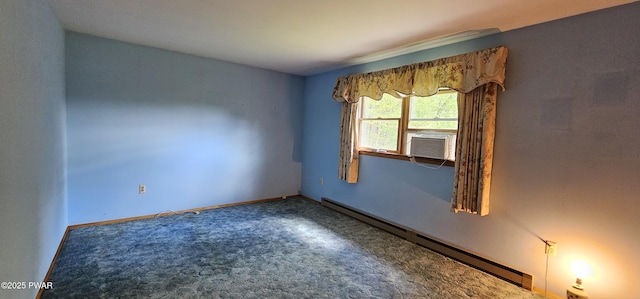 24 Buff Rd, Cochecton, Ny, NY 12726 - empty room featuring baseboard heating, carpet flooring, baseboards, and cooling unit