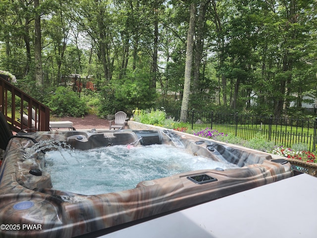 216 Comstock Dr, Lords Valley, PA 18428 - view of swimming pool featuring a hot tub