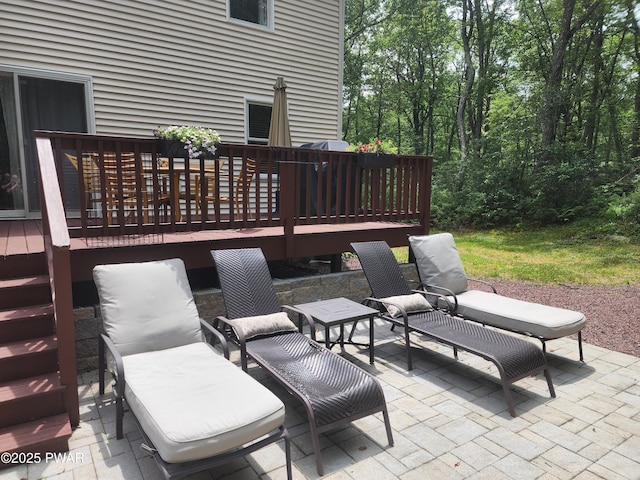 216 Comstock Dr, Lords Valley, PA 18428 - view of patio with a deck