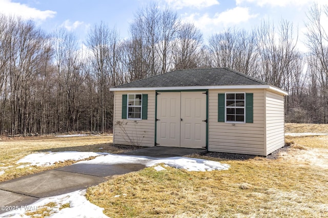 view of shed