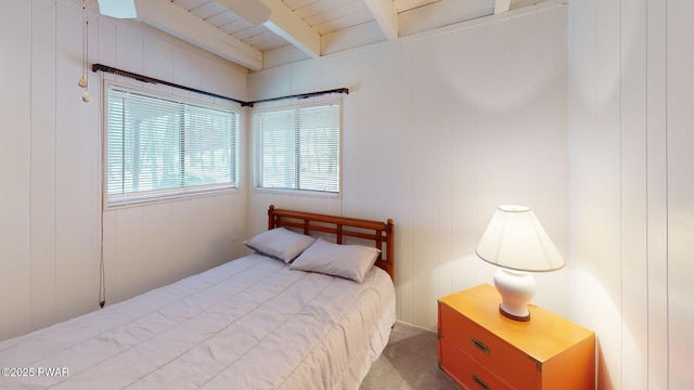 802 Rimrock Ct, Lords Valley, PA 18428 - bedroom with carpet and beamed ceiling