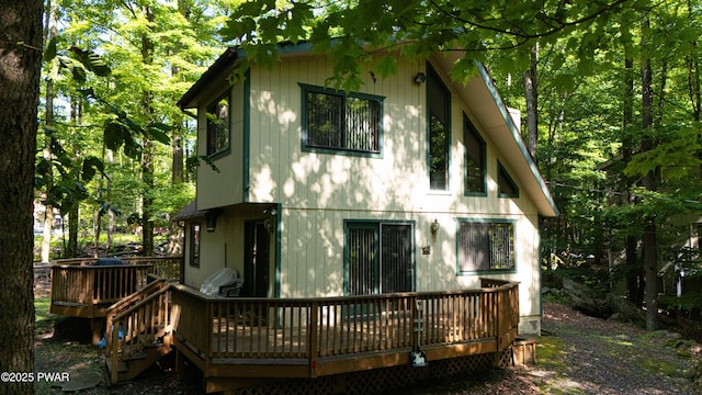28 Lakewood Dr, Lake Ariel, PA 18436 - rear view of house with a deck