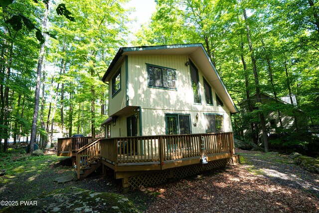 28 Lakewood Dr, Lake Ariel, PA 18436 - back of house featuring a wooden deck