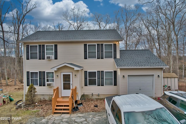 view of front of house with a garage