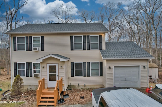 view of front of house with a garage