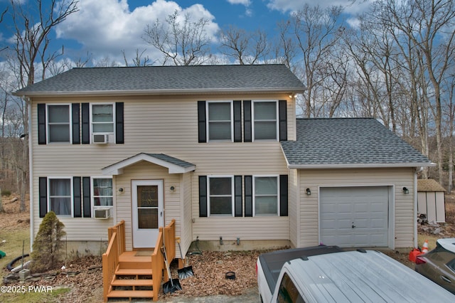 view of front of property featuring a garage