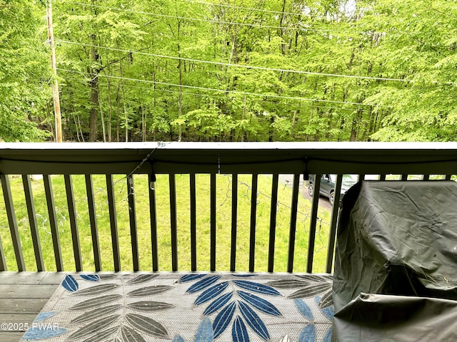 106 Keystone Ct, Dingmans Ferry, PA 18328 - wooden deck with a forest view