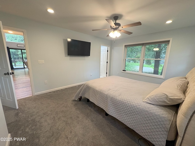 1006 Redlawn Ln, Lake Ariel, PA 18436 - carpeted bedroom featuring multiple windows, recessed lighting, and a ceiling fan