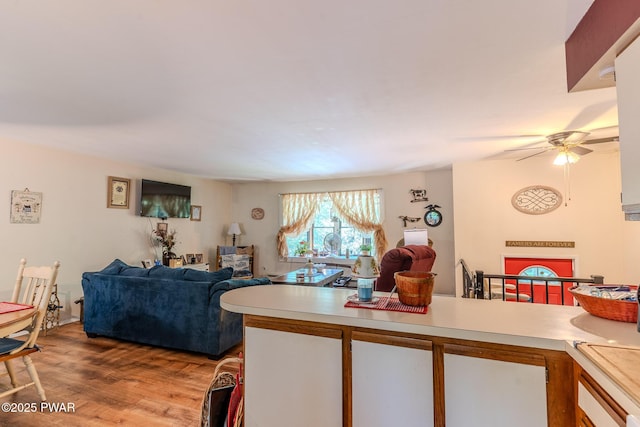 53 Windsor Rd, Hawley, PA 18428 - living room featuring ceiling fan and wood finished floors