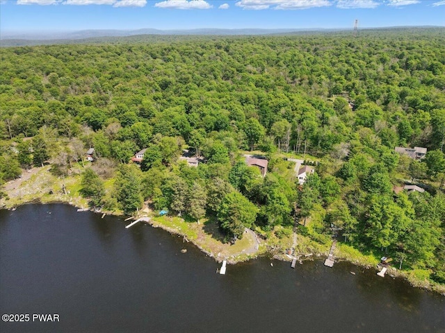 1057 K Ln, Gouldsboro, PA 18424 - aerial view of property and surrounding area with a heavily wooded area and a large body of water