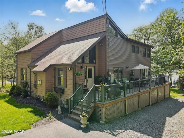 1057 K Ln, Gouldsboro, PA 18424 - view of front of property with roof with shingles and a deck