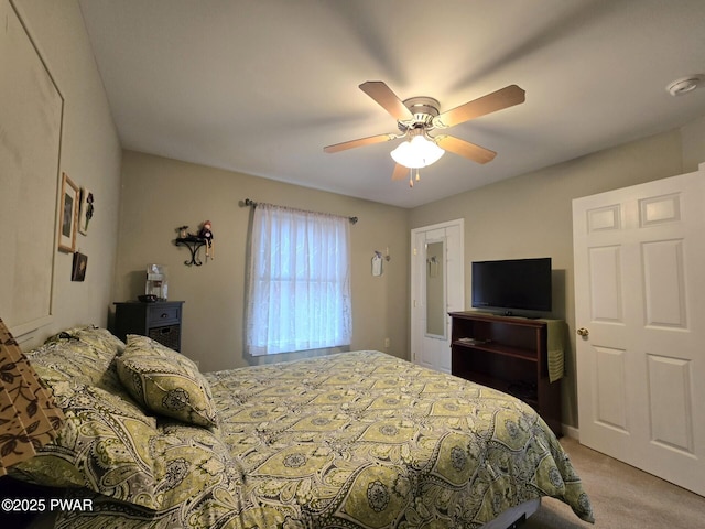 127 Maxatawny Dr, Pocono Lake, PA 18347 - bedroom with light colored carpet and a ceiling fan