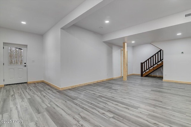 entrance foyer featuring light hardwood / wood-style flooring