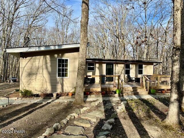 view of front of home featuring a deck