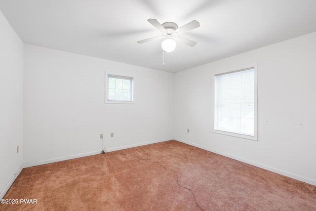 121 Island View Dr, Lake Ariel, PA 18436 - empty room with light carpet, baseboards, and ceiling fan