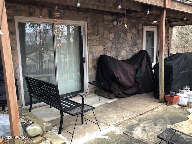 view of patio with area for grilling