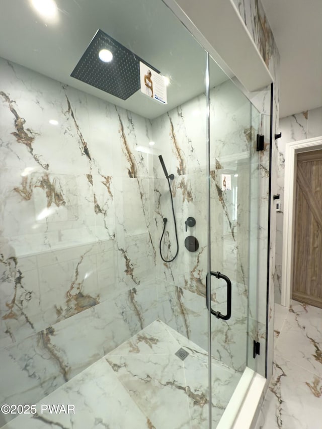 bathroom featuring walk in shower