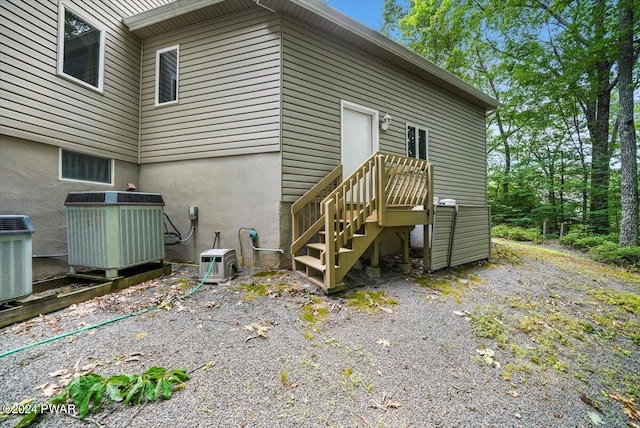 view of home's exterior with central air condition unit