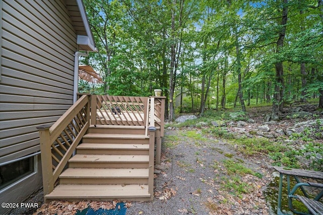 view of yard featuring a deck