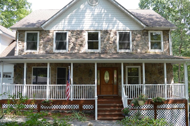 view of front of house with covered porch