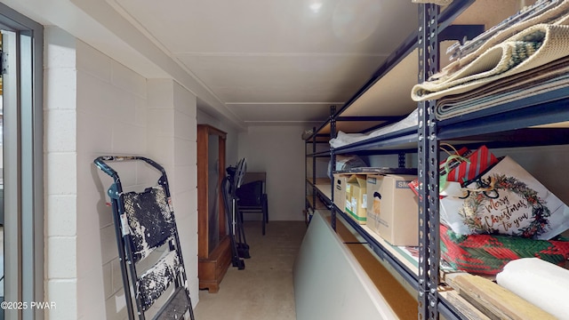 bedroom with concrete flooring