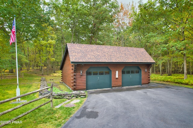 view of garage