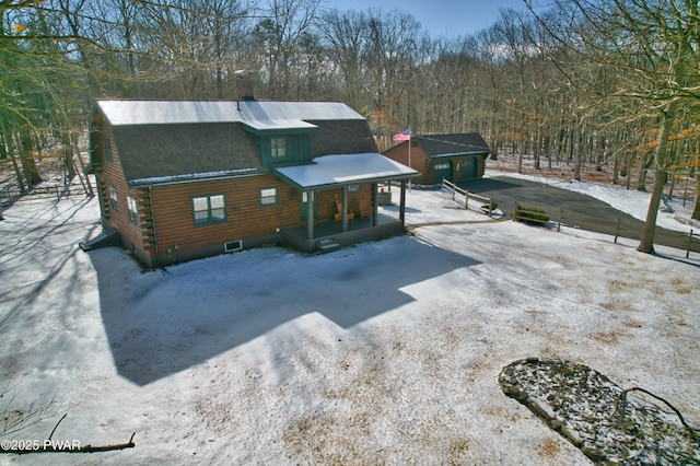 exterior space featuring covered porch